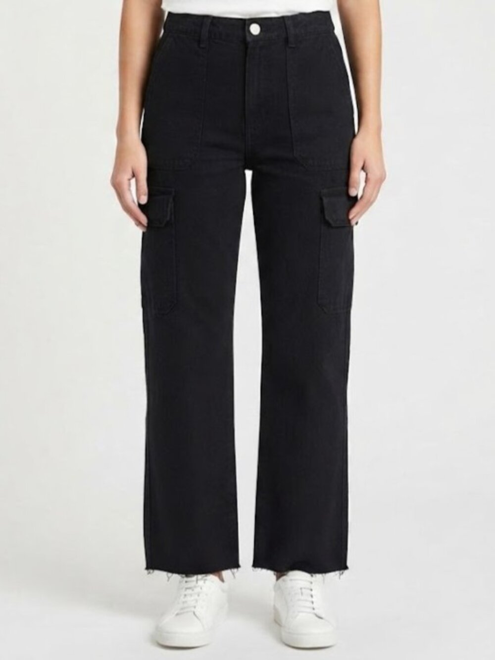 Zara Black Wide Leg Cargo Pants